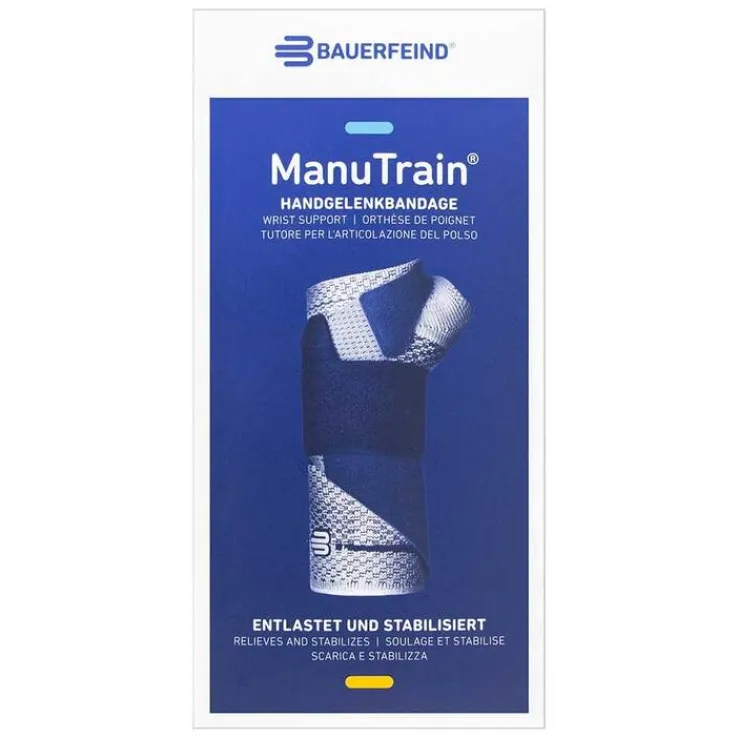 Manutrain Handgelenkbandage Größe 4 links titan, 1 St