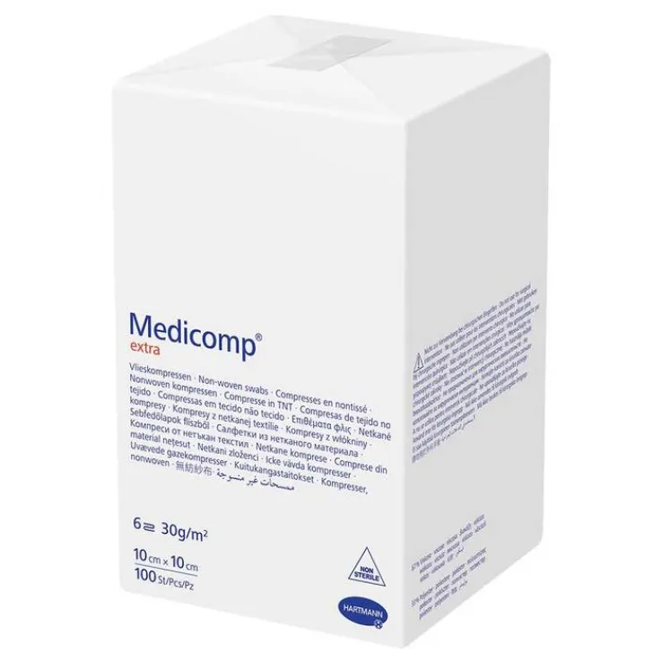 Medicomp Extra Kompressen 10x10 cm unsteril, 100 St