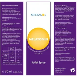 Melatonin Ashwagandha Mediakos Schlaf Spray vegan, 20 ml