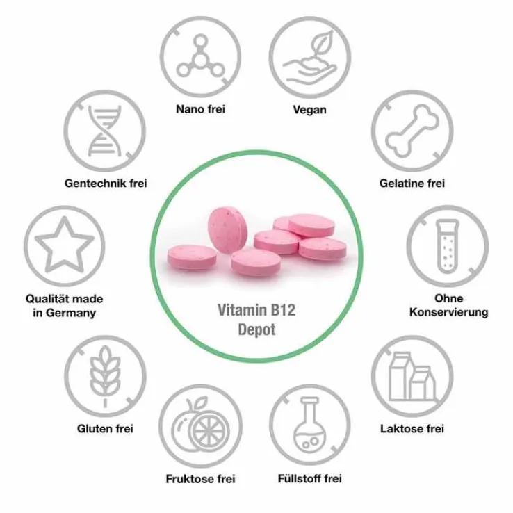 Methylcobalamin Vit.B12 Depot 5000 µg vegan Lut., 120 St