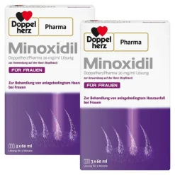 MINOXIDIL DoppelherzPharma 20 mg/ml Lösung für Frauen, 2x180 ml