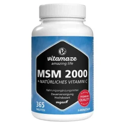 MSM 2000 + Vitamin C Acerola Extrakt Tabletten, 365 St