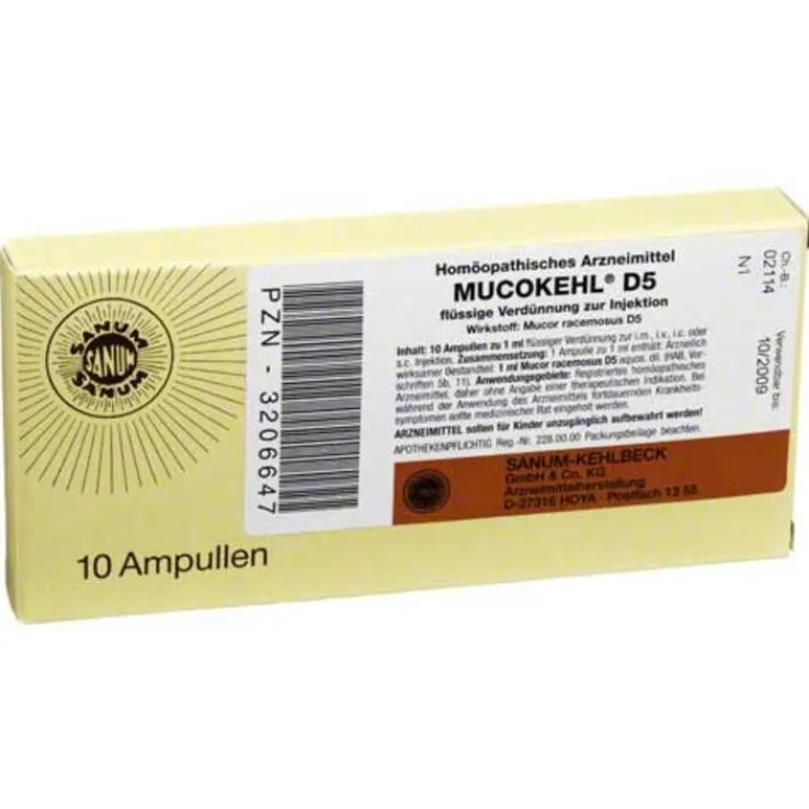 Mucokehl Ampullen D 5, 10X1 ml