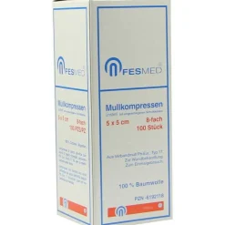 Mullkompressen ES 5x5 cm unsteril 8-fach, 100 St