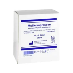 Mullkompressen 7,5x7,5 cm steril 8-fach BW, 25X2 St