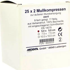 Mullkompressen 5x5 cm steril 8-fach, 25X2 St