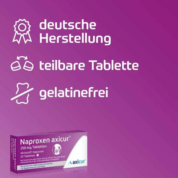 Naproxen axicur® 250 mg Tabletten, 30 St