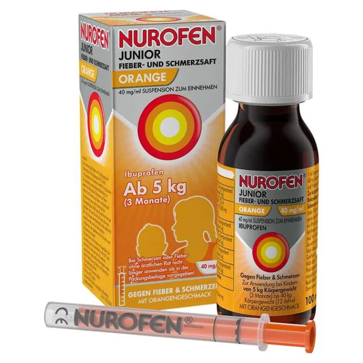 NUROFEN® Junior Fieber- und Schmerzsaft Orange 40 mg/ml, 100 ml
