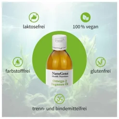 Omega-3 Vegan 2200mg mit 1351 DHA 672 EPA Algenöl Öl, 100 ml