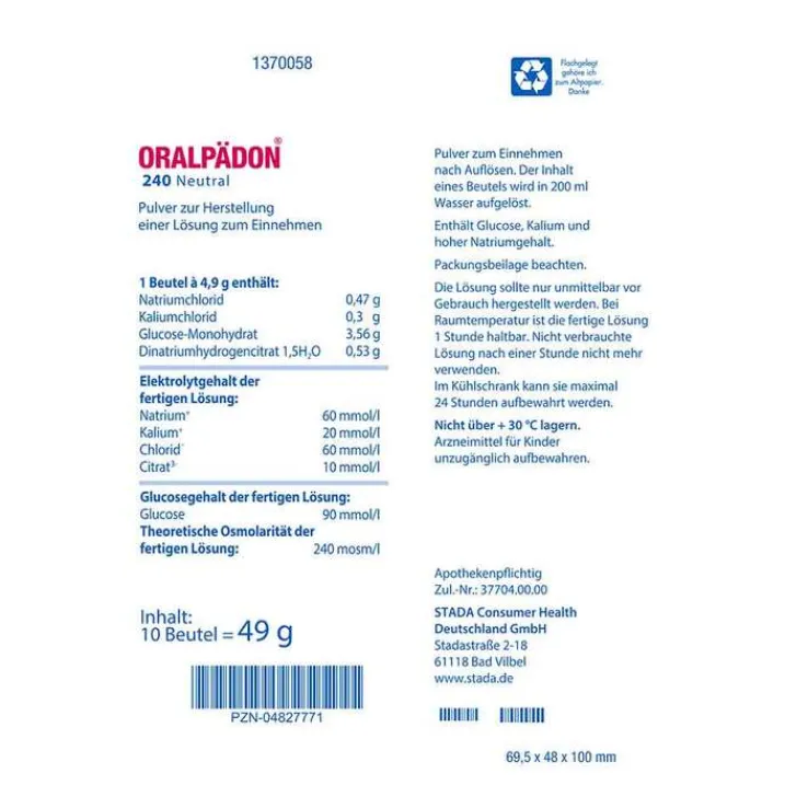 Oralpädon® 240 Neutral , 10 St