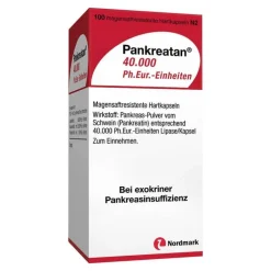 Pankreatan 40.000 Ph.Eur.-Einheiten magensaftresistent Hartkapseln , 100 St
