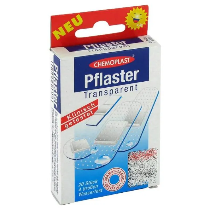 Pflaster transparent wasserfest 4 Größen, 20 St