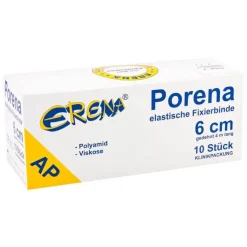 Porena elastische Mullbinde binde 6cm ohne Cello weiß, 10 St