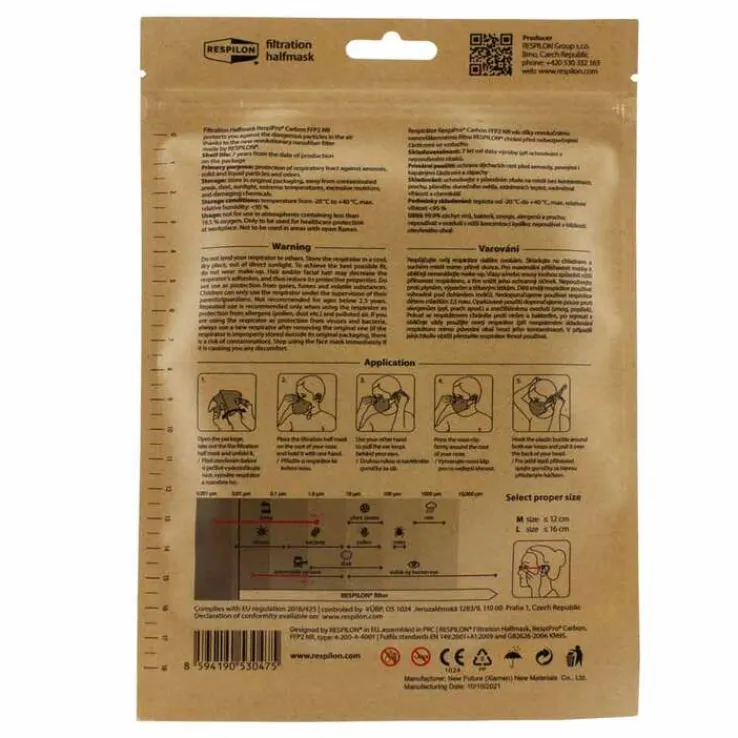 Respipro FFP2 Nano Maske Carbon Größe L, 3 St