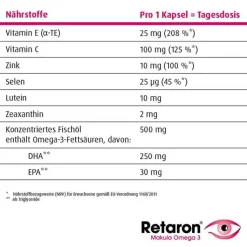 Retaron Makula Omega-3 Kapseln, 30 St