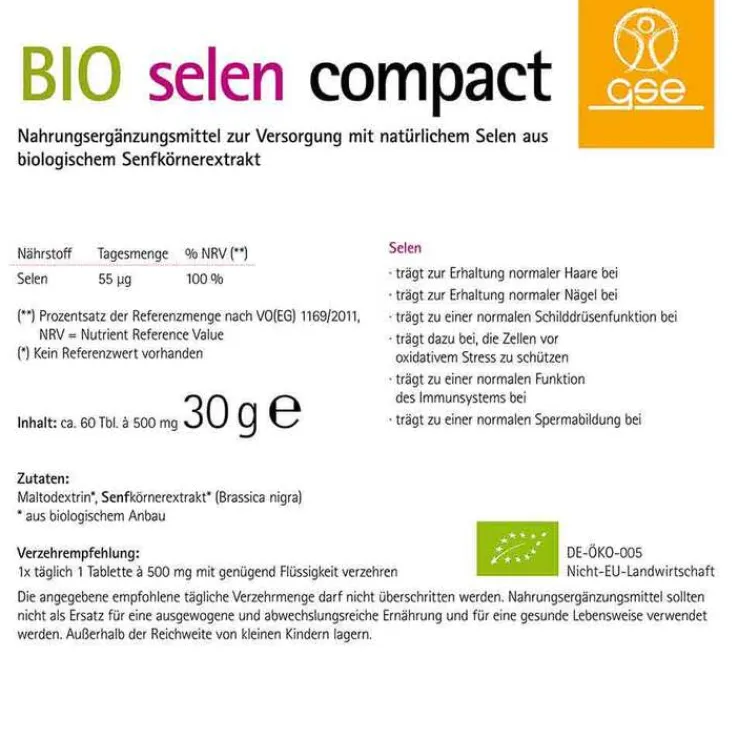 Selen Compact Bio Tabletten, 60 St
