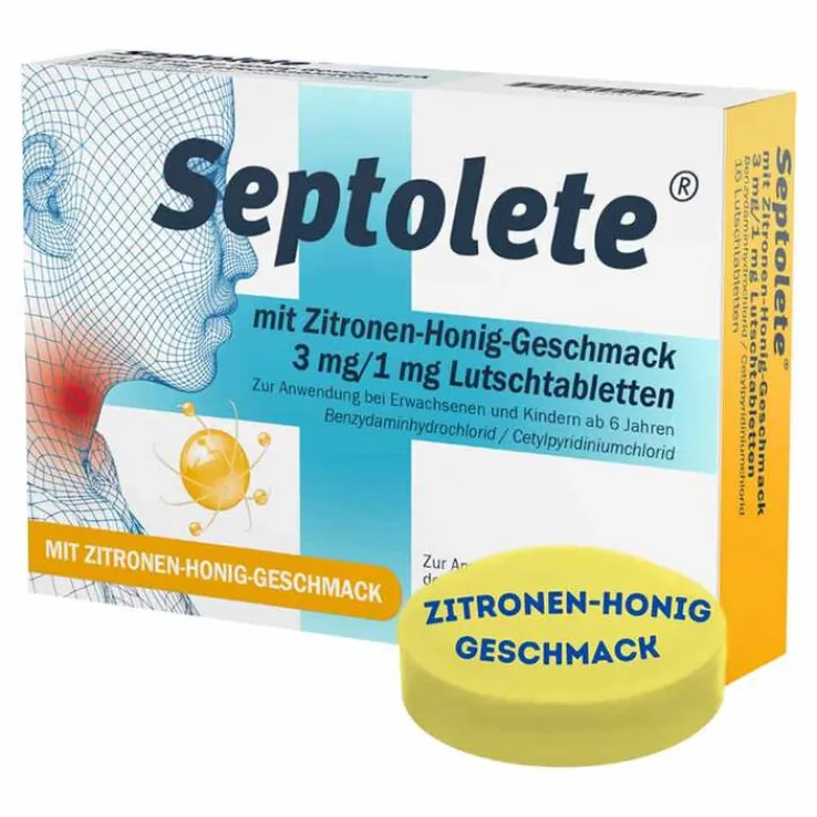 Septolete mit Zitronen-Honig-Geschmack 3 mg/1 mg Lutschtabletten, 16 St