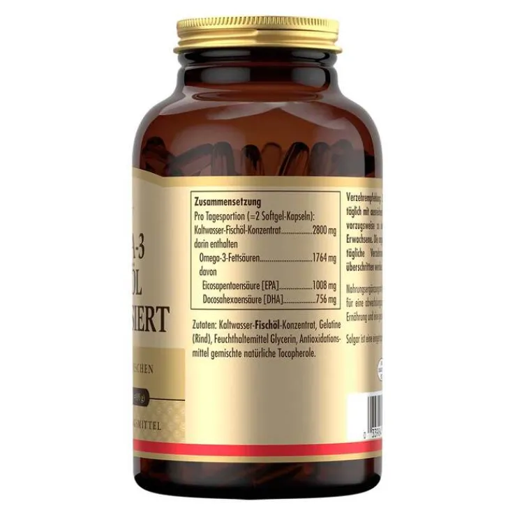 Solgar Omega-3 Fischöl hochdosiert Kapseln, 100 St