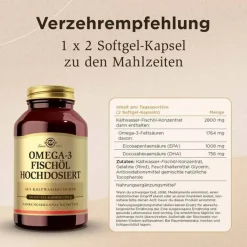 Solgar Omega-3 Fischöl hochdosiert Kapseln, 100 St