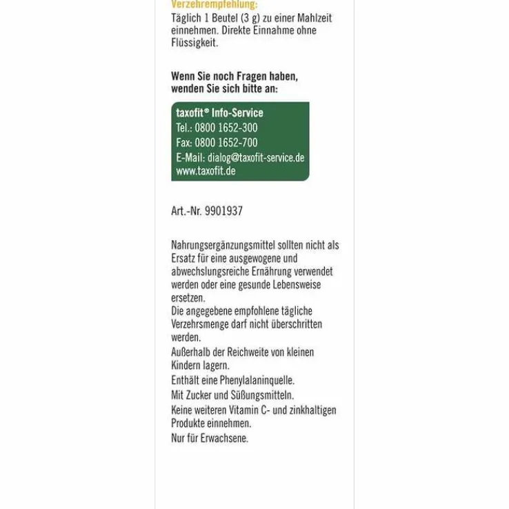 Taxofit Vitamin C 1000 + Zink + D3 Direkt Granulat, 20 St