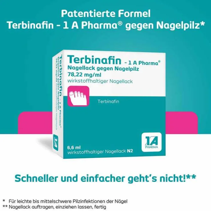 Terbinafin-1A Pharma Nagellack gegen Nagelpilz, 6.6 ml