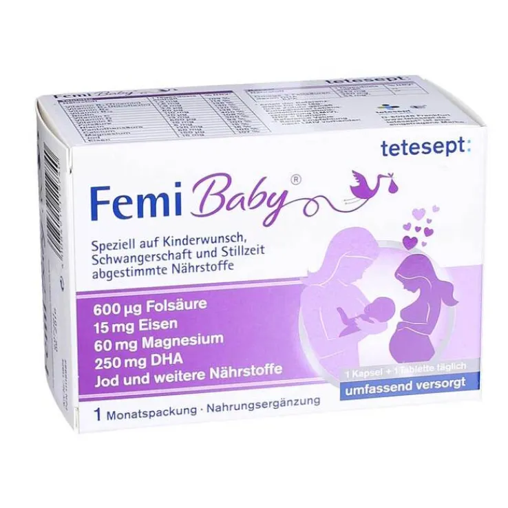 Tetesept Femi Baby Filmtabletten + Weichkapseln Monatspackung, 2X30 St