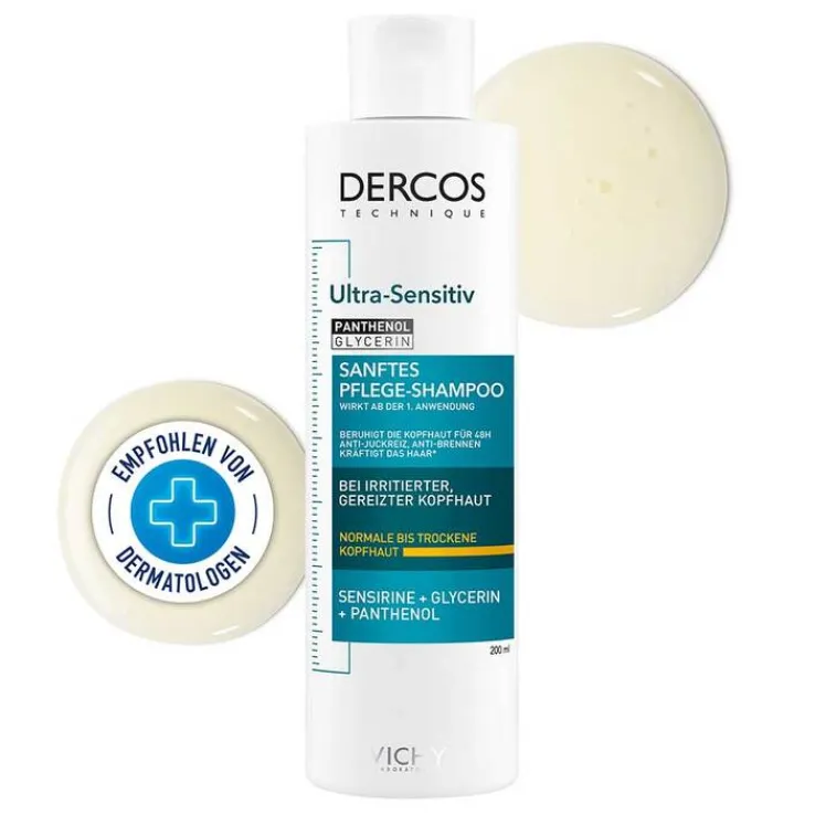 Vichy Dercos Ultra-Sensitiv Shampoo für trockene Haut, 200 ml