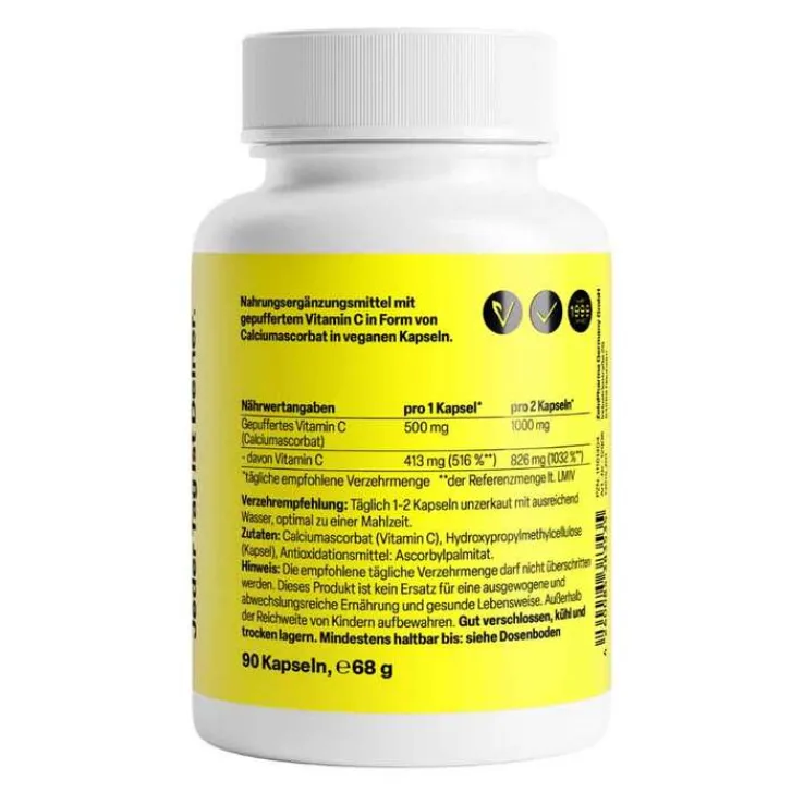 Vitamin C gepuffert Kapseln, 90 St