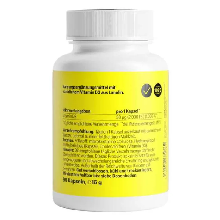Vitamin D3 2.000 I.E. Kapseln, 90 St