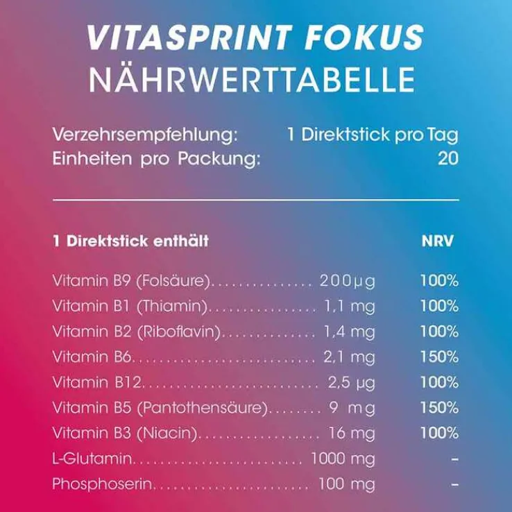 Vitasprint Fokus Direktsticks, 20 St