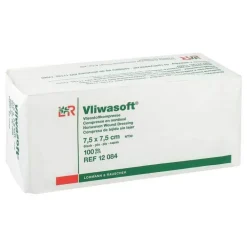 Vliwasoft Vlieskompressen 7,5x7,5cm 6-lagig unsteril, 100 St