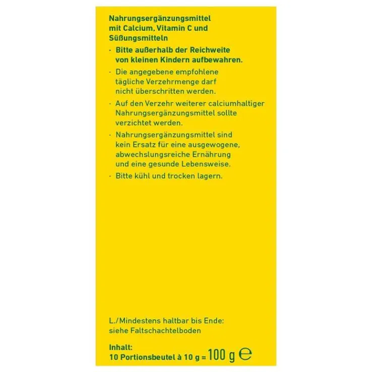 Wepa heiße Zitrone + Vitamin C + Calcium zuckerfrei Pulver, 10X10 g