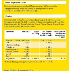 Wepa Magnesium Direkt Sticks, 20 St