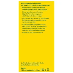 Wepa Zink Holunder + Vitamin C + Zink zuckerfrei Pulver, 10X10 g