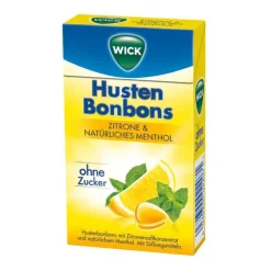 WICK Zitrone & nat.Menthol Bonbons ohne Zucker Clickbox, 46 g
