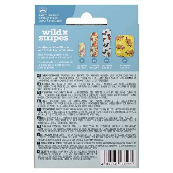 Wild Stripes Kids sensitiv Animal Fun Pflaster, 20 St