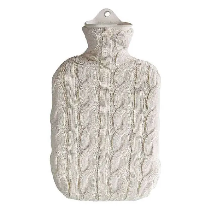 Wärmflasche 2 l Zopfmuster Natur Oekot.Strickb., 1 St