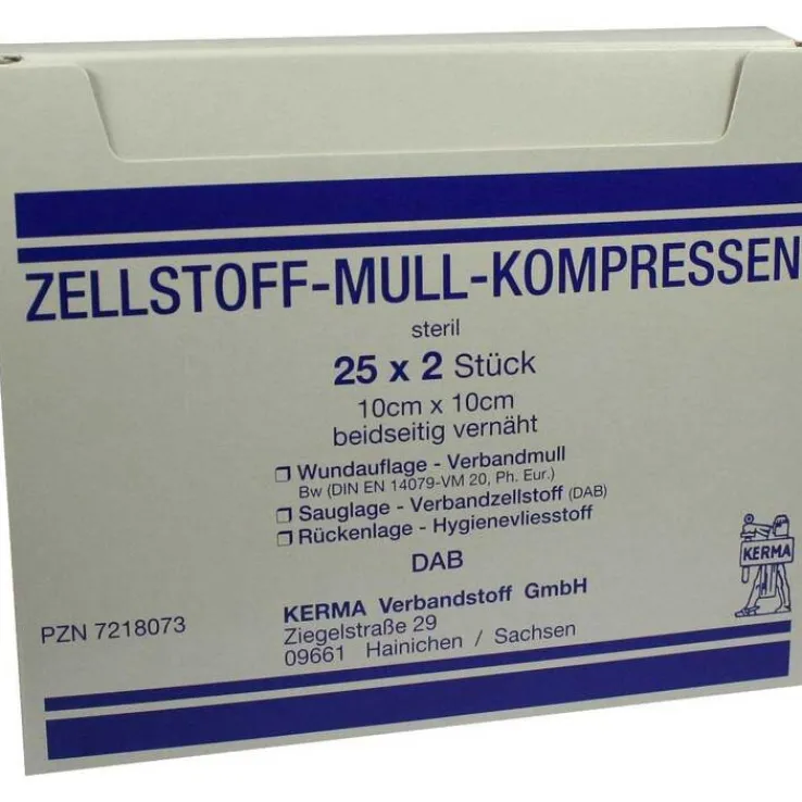 Zellstoff Mullkompressen 10c, 25X2 St