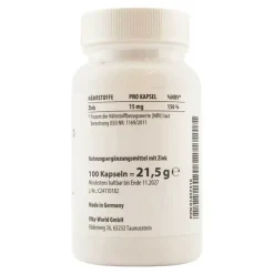 Zink 15 mg Zinkgluconat Kapseln, 100 St