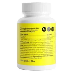 Zink Chelat 15 mg in magensaftresistent veg.Kapseln , 120 St