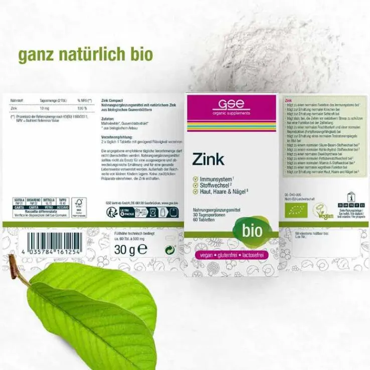 Zink Compact Bio Tabletten, 60 St