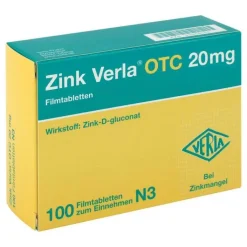 Zink Verla® OTC 20 mg Filmtabletten, 100 St